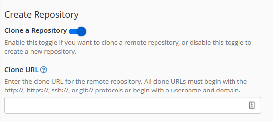 cPanel Git - Clone a repository